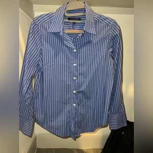 Blue and white dress shirt, banana republic